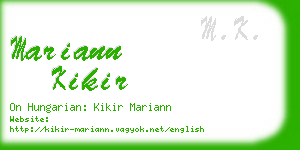 mariann kikir business card